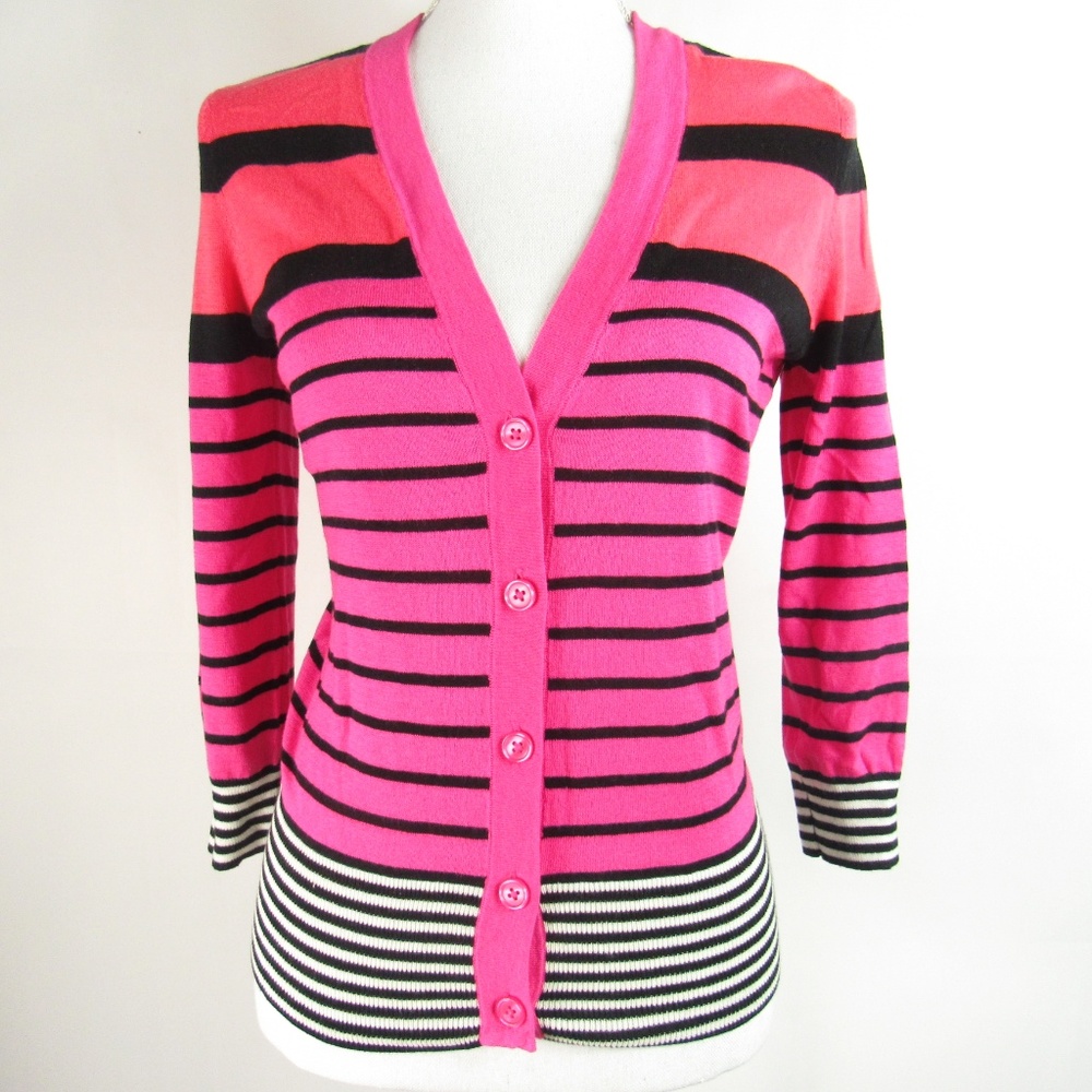 Ann Taylor LOFT Striped Cardigan Sweater